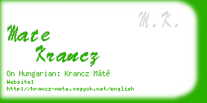 mate krancz business card
