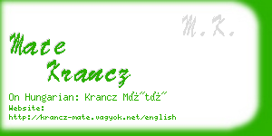 mate krancz business card